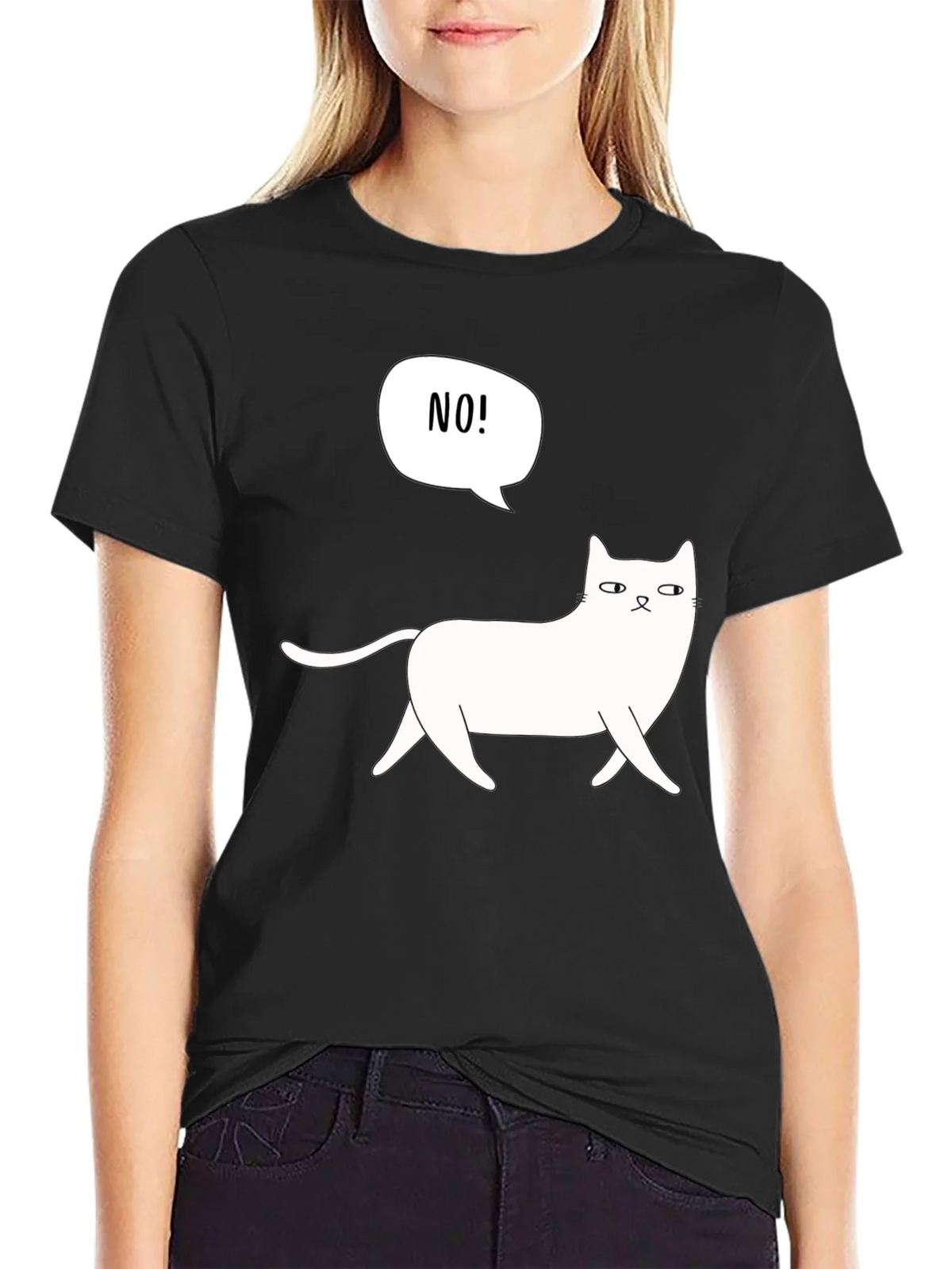 Funny Cat NO! Graphic T-Shirt - Unisex product image 2