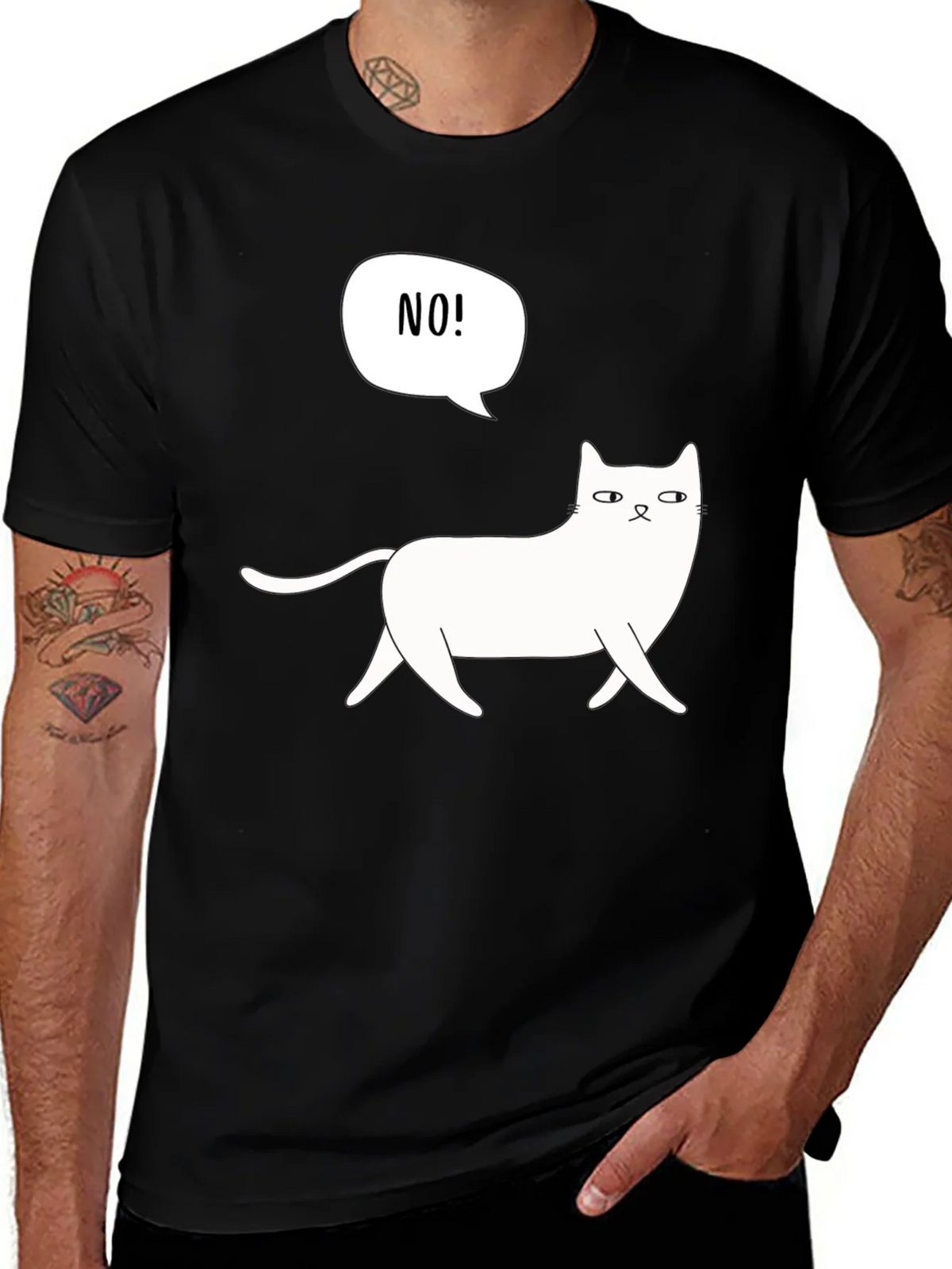 Funny Cat NO! Graphic T-Shirt - Unisex product image 1