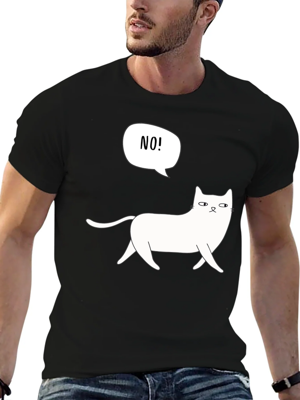 Funny Cat NO! Graphic T-Shirt - Unisex product image 6