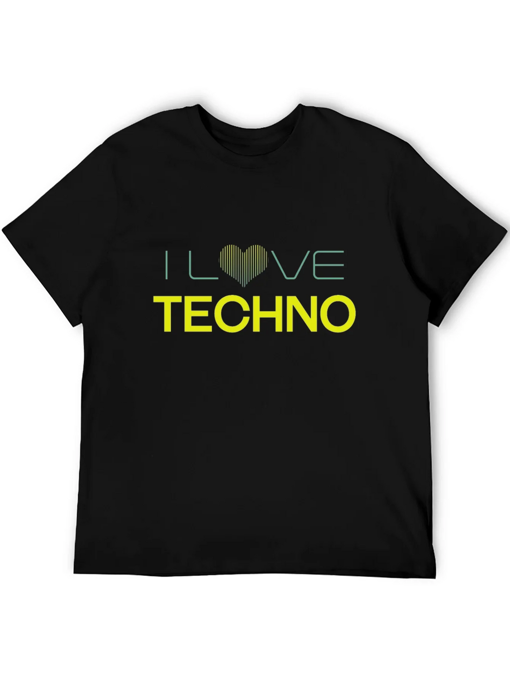 I Love Techno Black T-Shirt product image 5