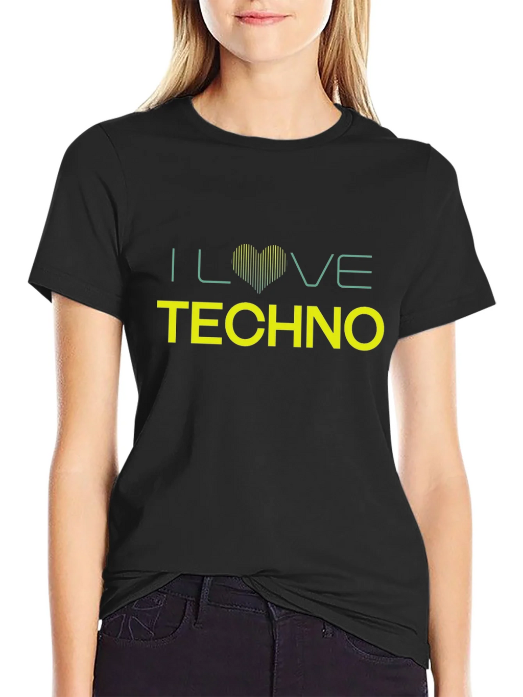 I Love Techno Black T-Shirt product image 2