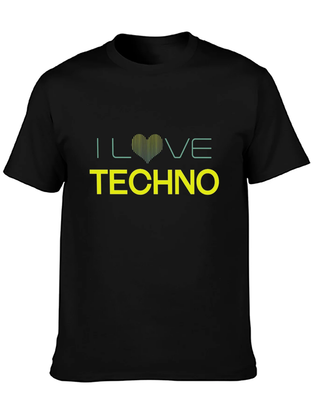 I Love Techno Black T-Shirt product image 3