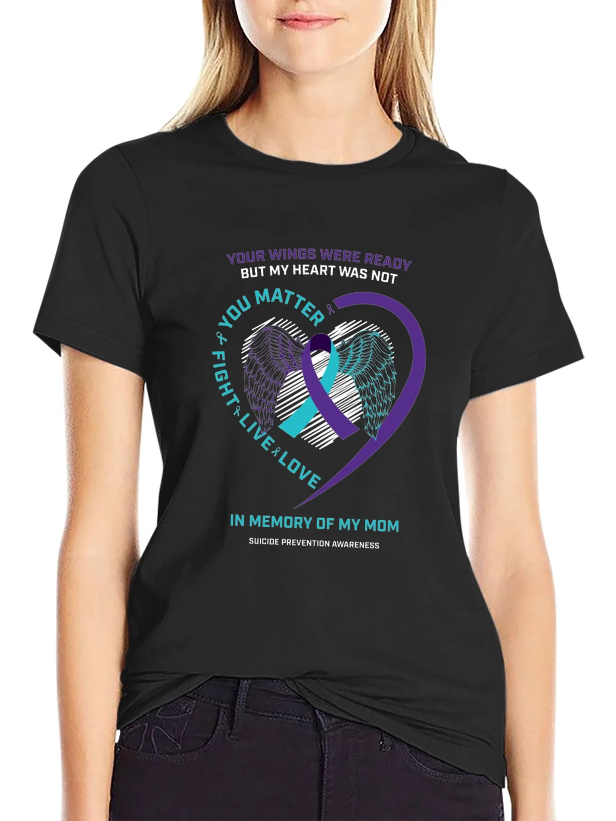 In Memory of My Mom Suicide Awareness T-Shirt product image 2