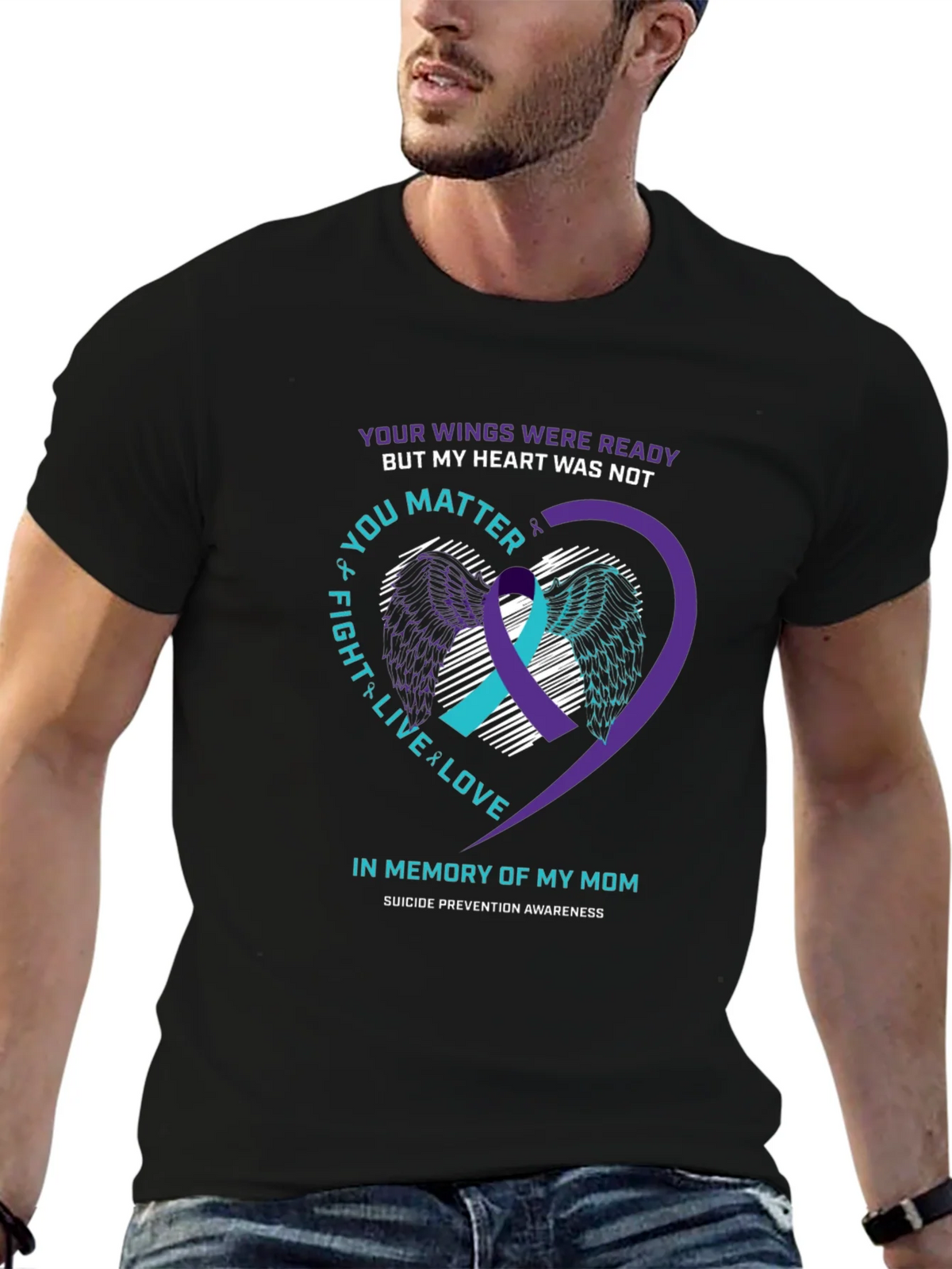 In Memory of My Mom Suicide Awareness T-Shirt product image 6