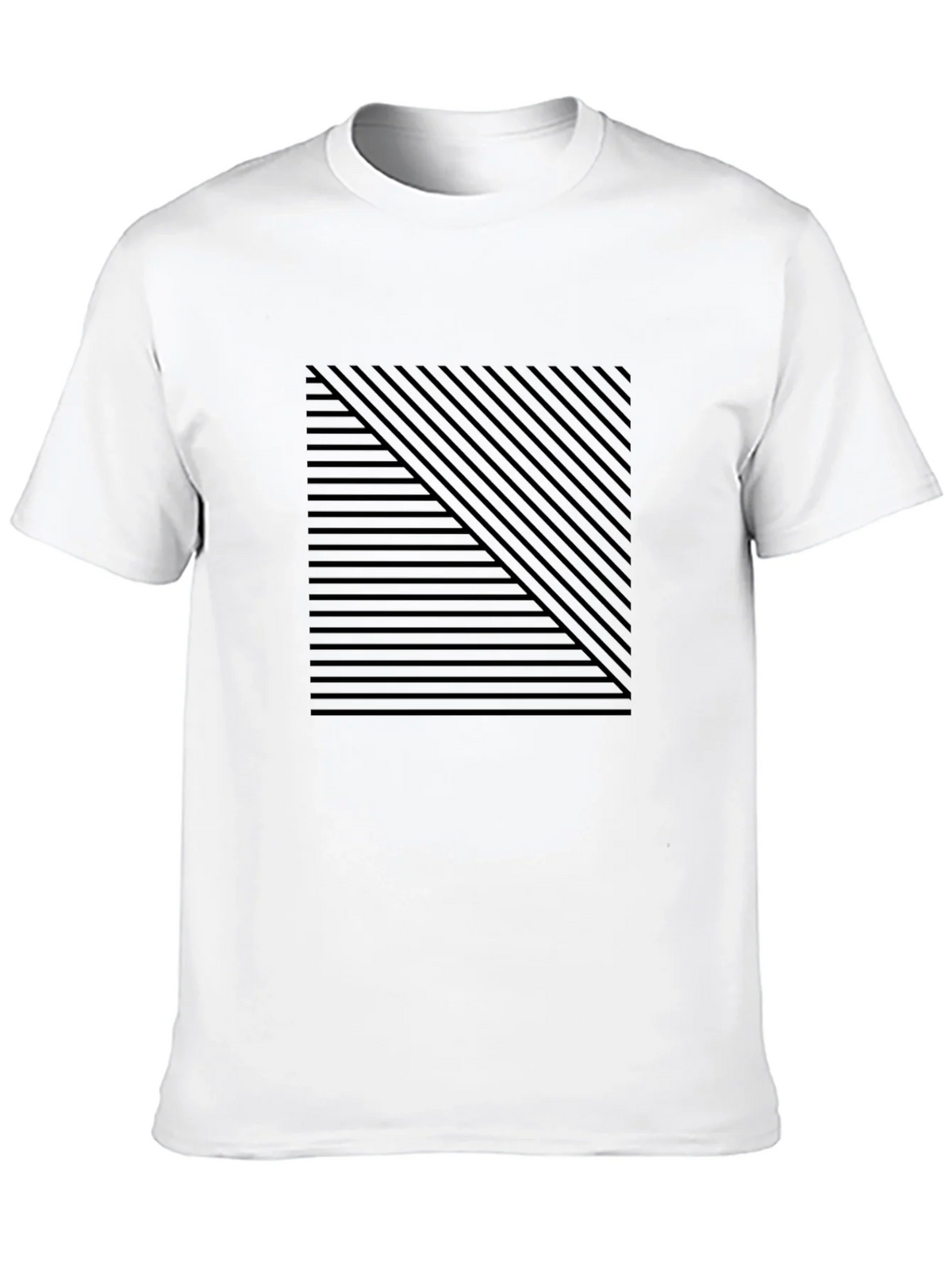 Modern Geometric Stripe Tee - Black product image 3