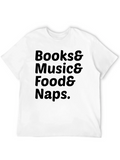 Books Music Food Naps Black T-Shirt product image 1