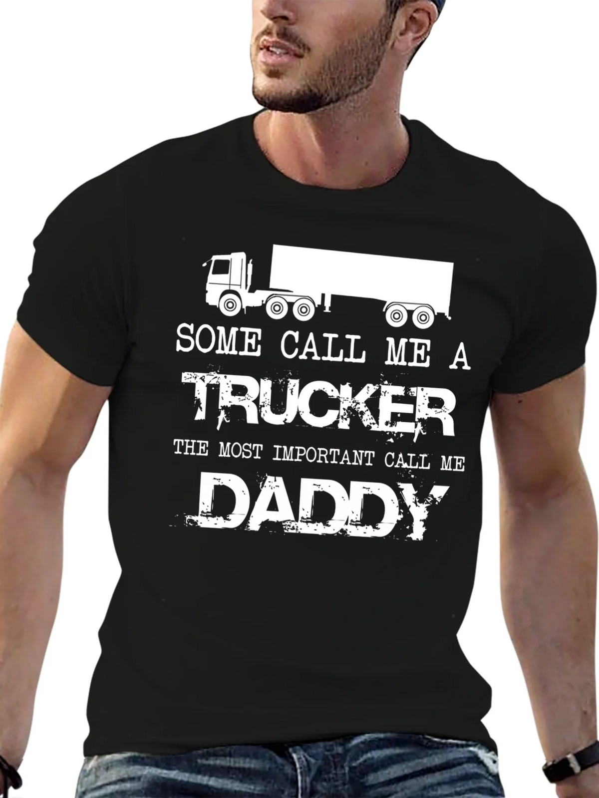 Trucker Daddy Graphic Tee - Black Crewneck product image 6