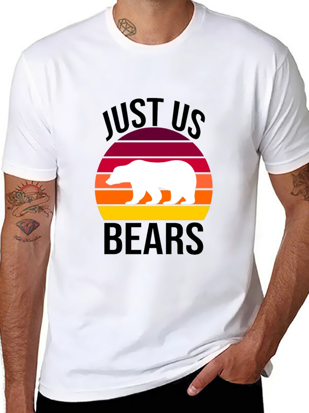 Just Us Bears Graphic Tee - Sunset Bear Shirt product image 7