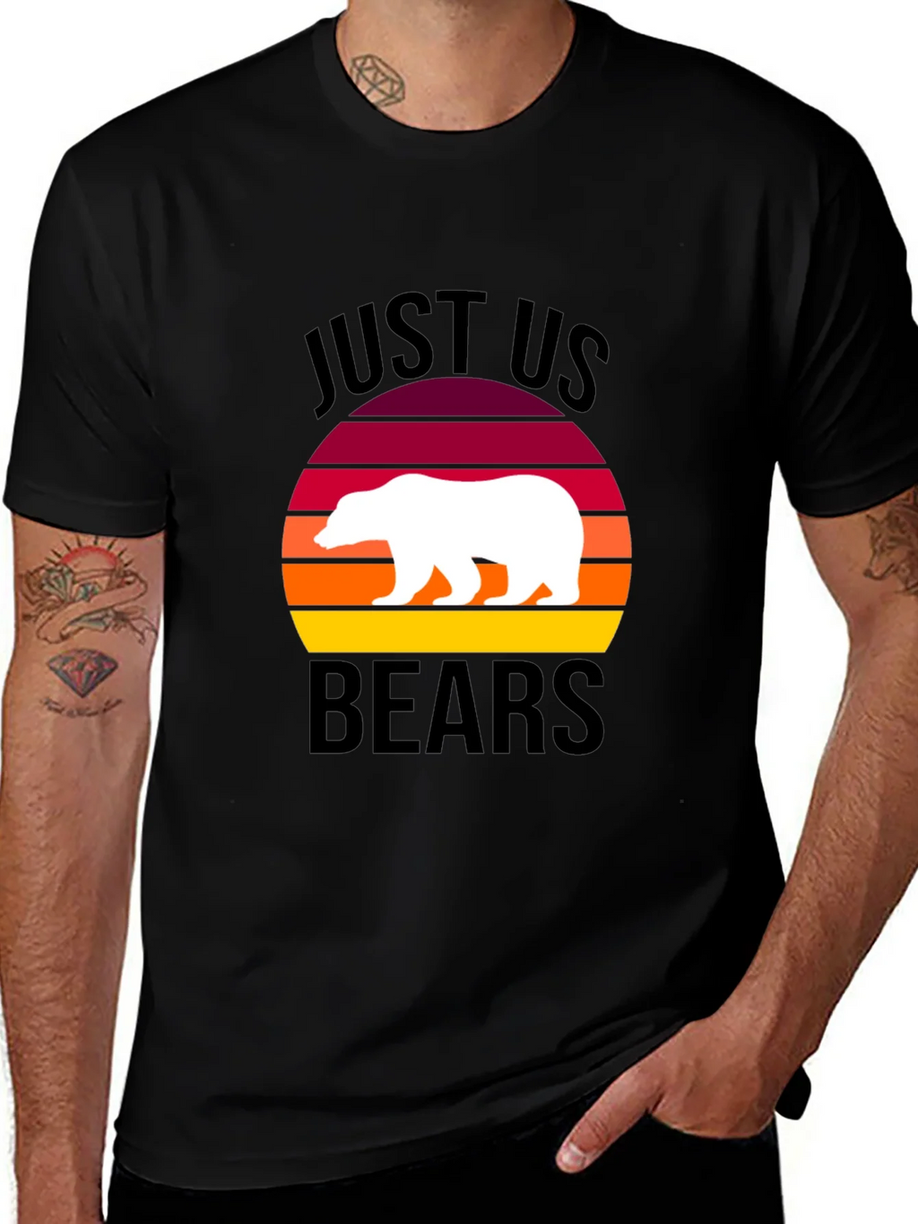 Just Us Bears Graphic Tee - Sunset Bear Shirt product image 1