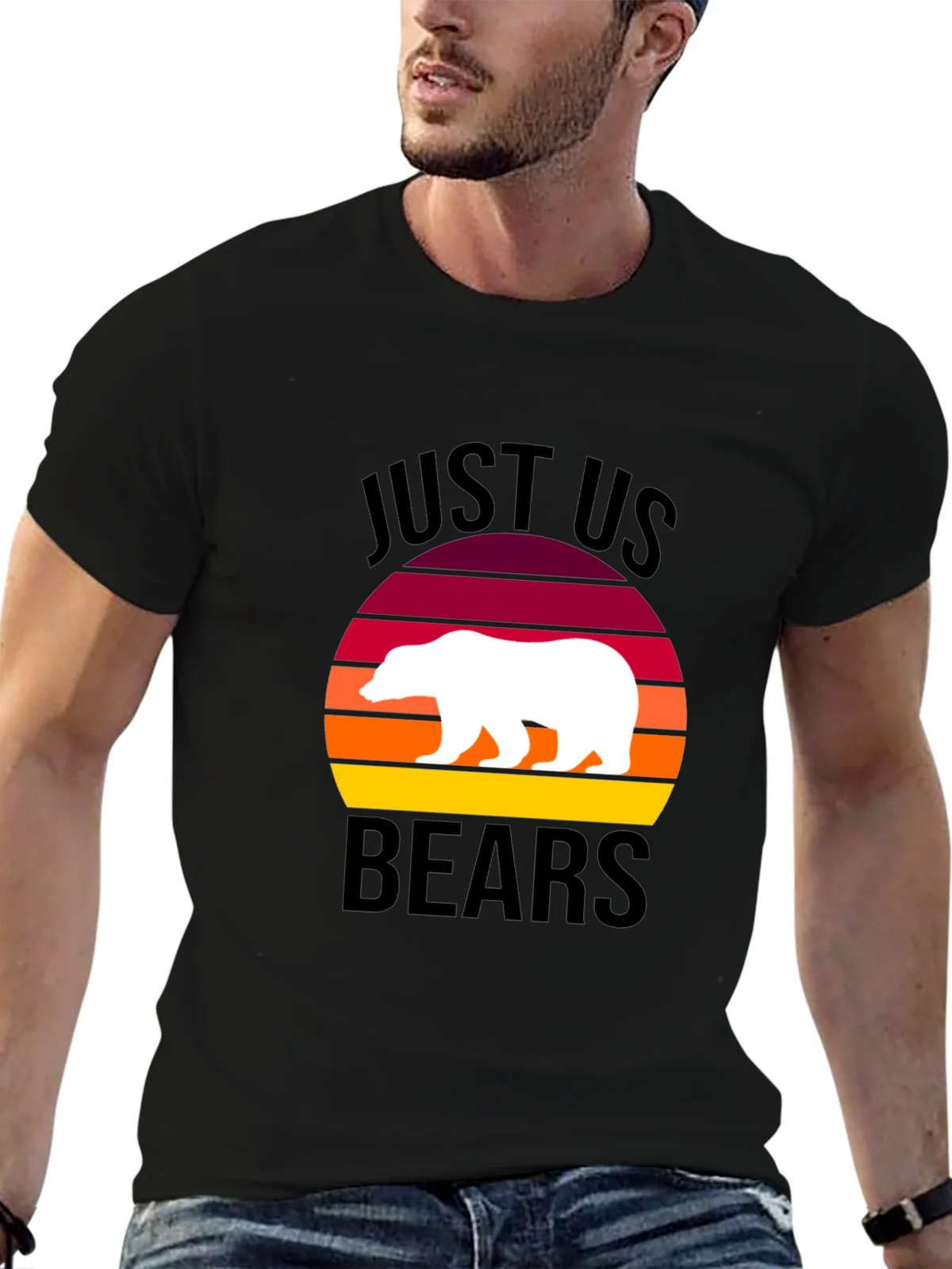 Just Us Bears Graphic Tee - Sunset Bear Shirt product image 6