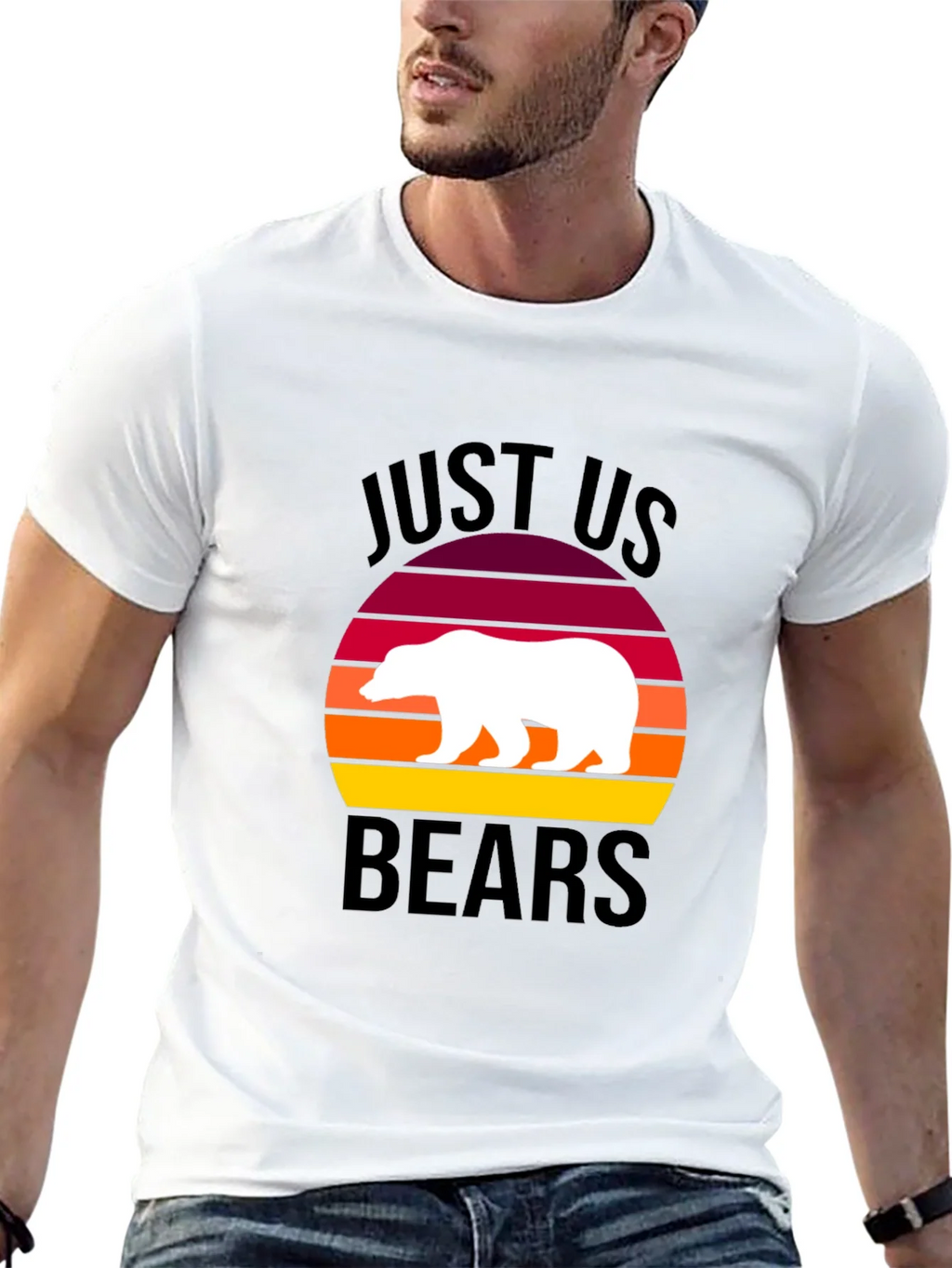 Just Us Bears Graphic Tee - Sunset Bear Shirt product image 9
