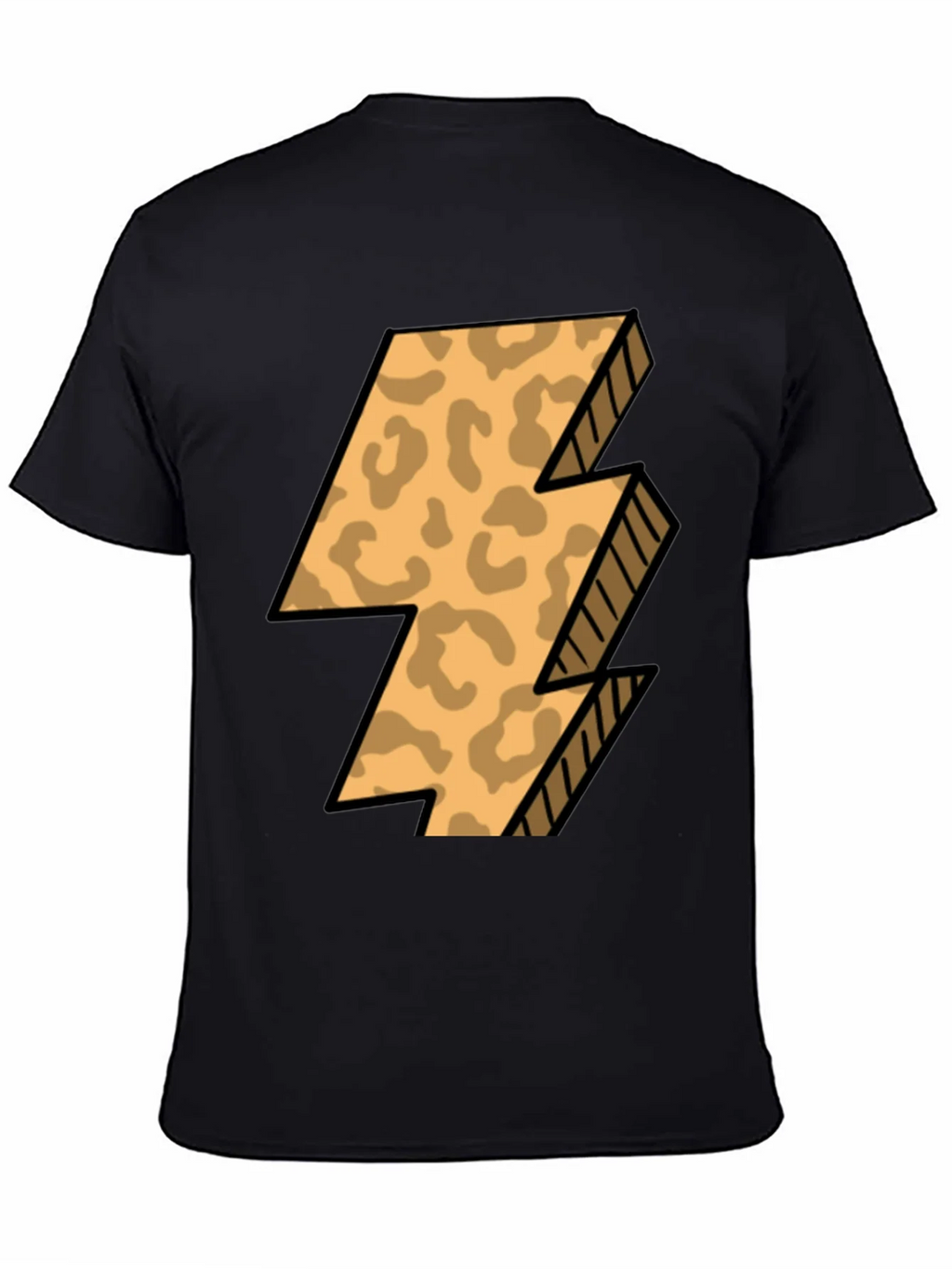 Leopard Print Lightning Bolt T-Shirt - Black product image 4