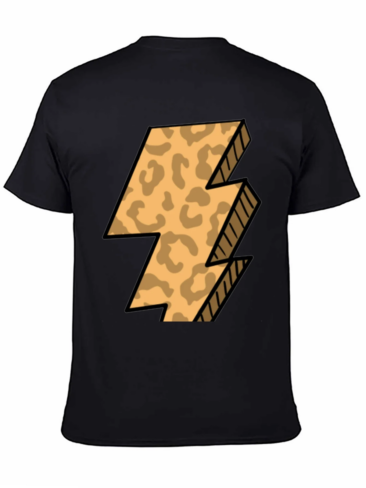 Leopard Print Lightning Bolt T-Shirt - Black product image 4