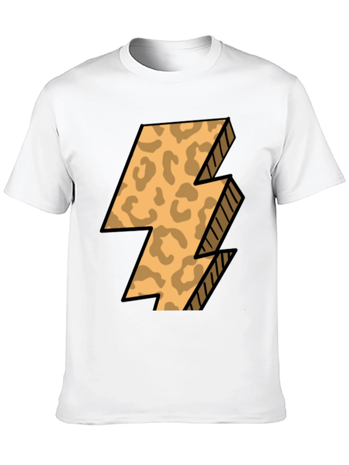 Leopard Print Lightning Bolt T-Shirt - Black product image 9