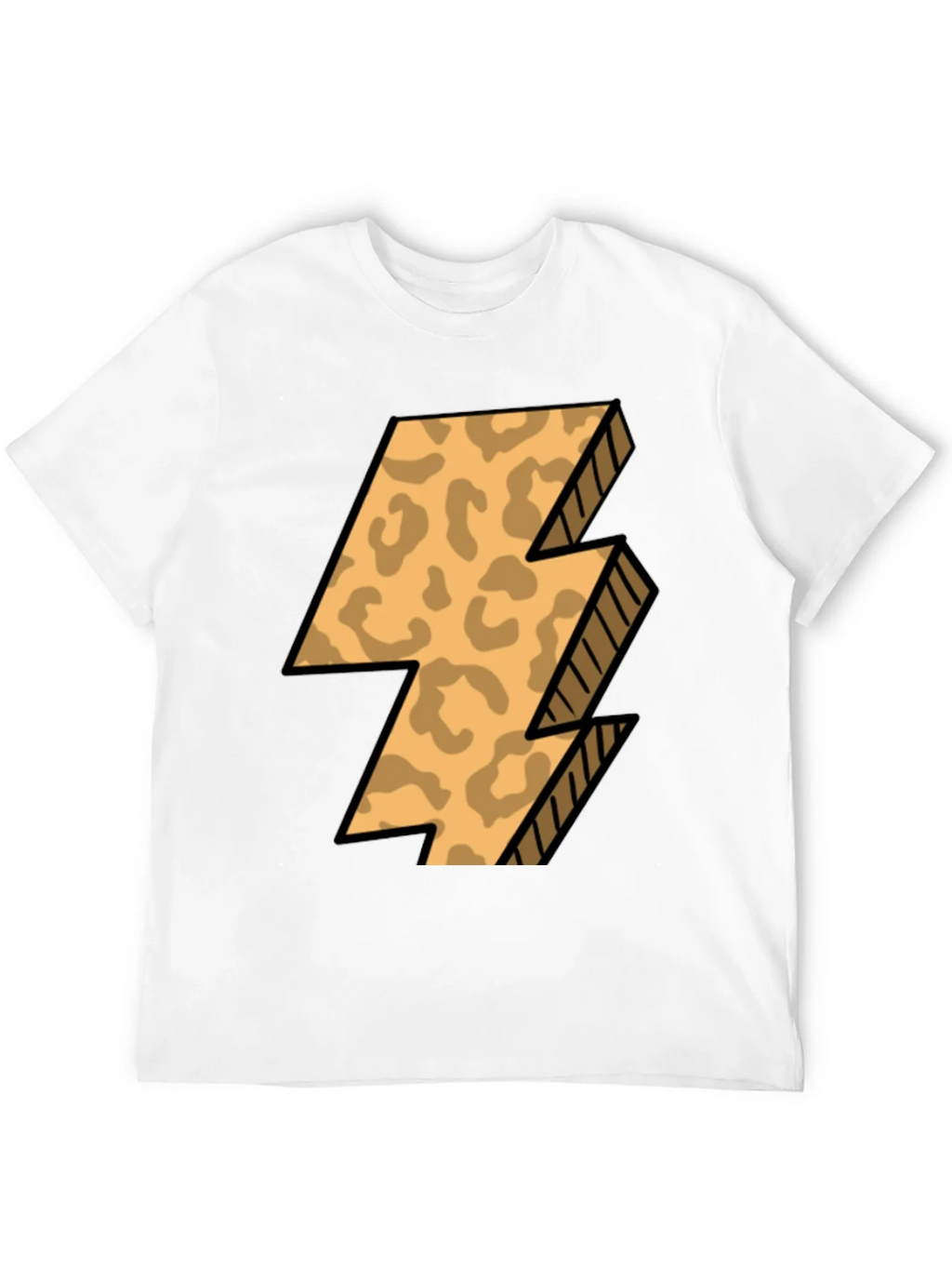 Leopard Print Lightning Bolt T-Shirt - Black product image 11
