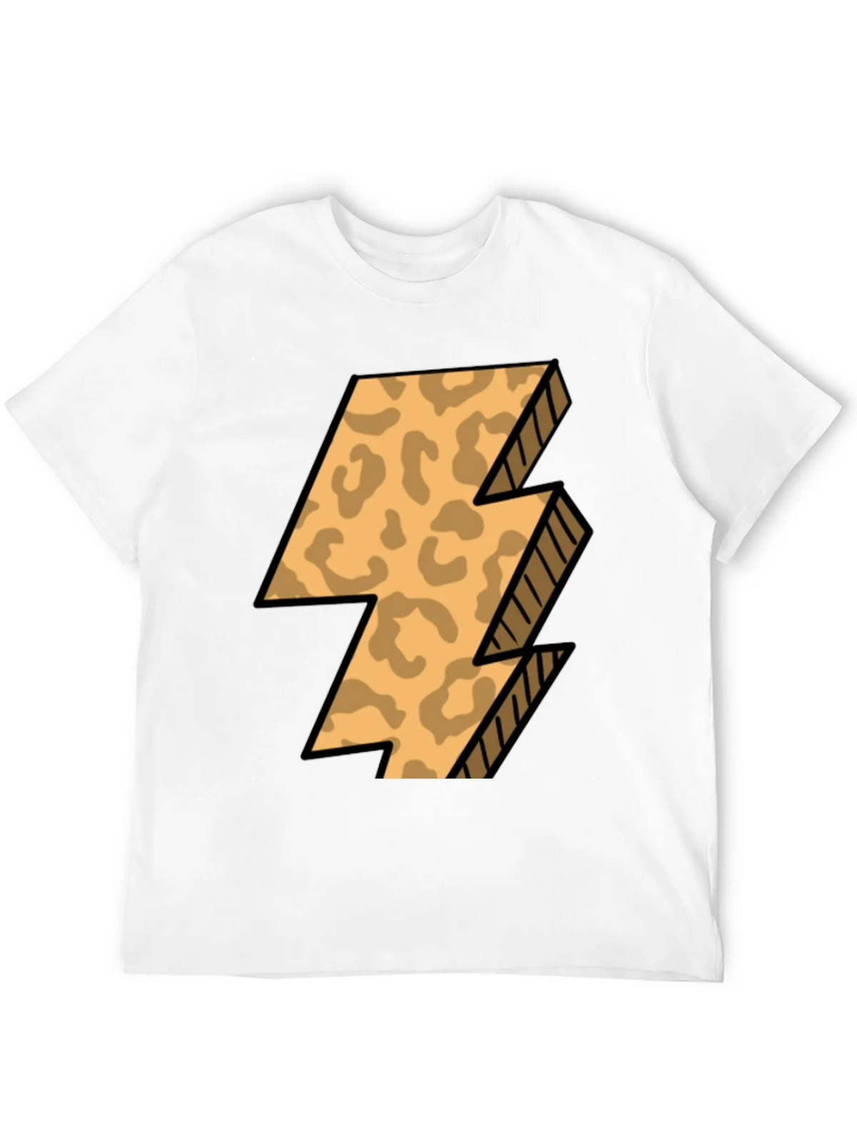 Leopard Print Lightning Bolt T-Shirt - Black product image 11
