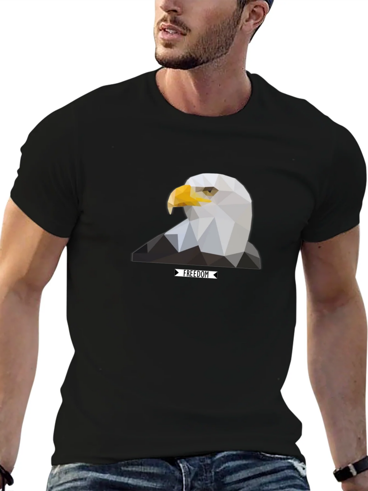 Geometric Eagle Graphic Tee - Freedom Design product image 5