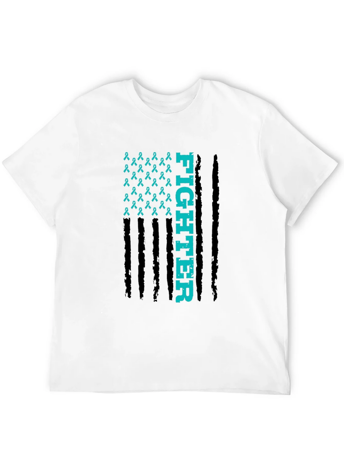 Fighter Ribbon Graphic Tee - Teal Awareness product image 6