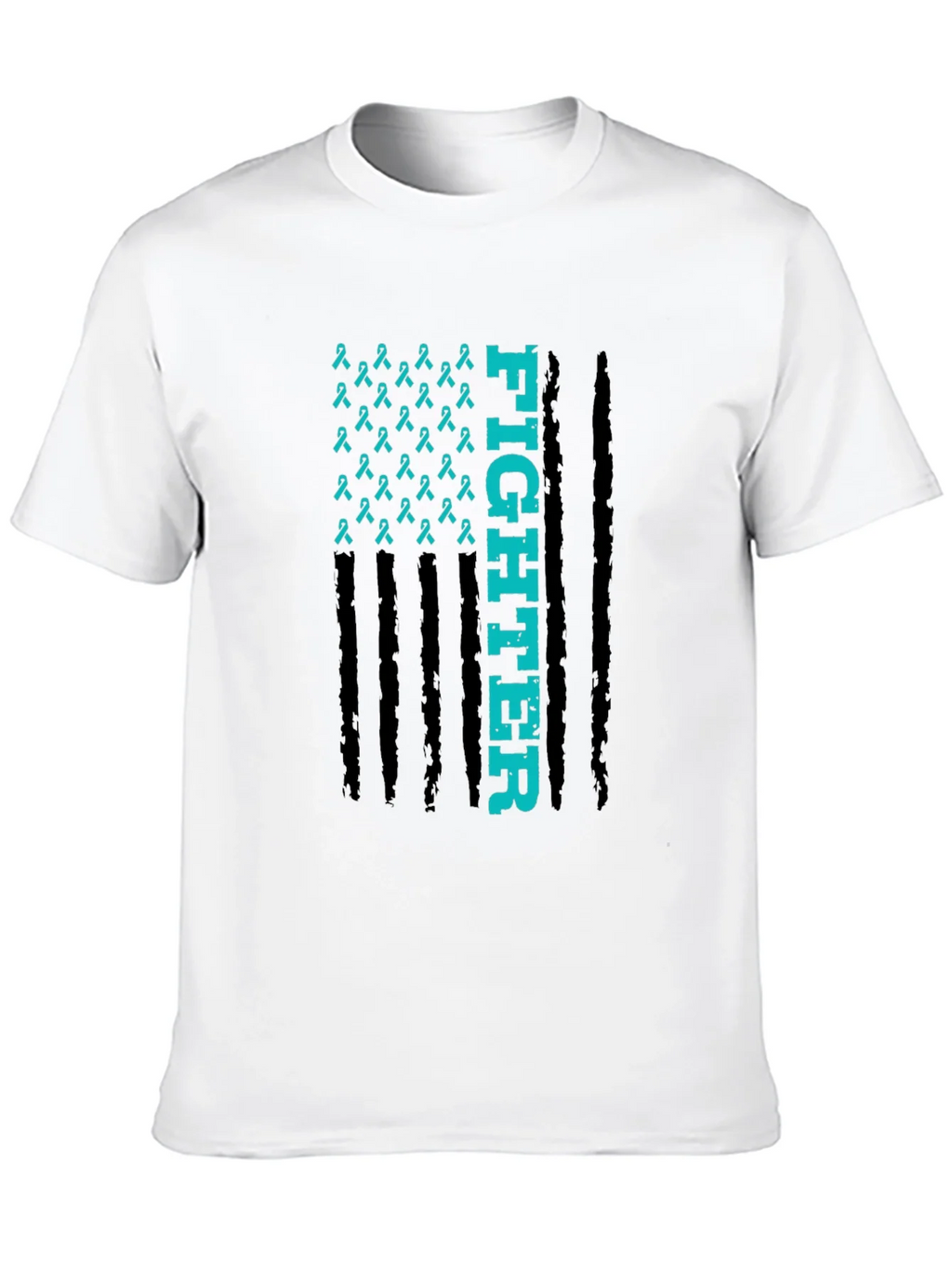 Fighter Ribbon Graphic Tee - Teal Awareness product image 4