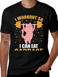 Workout Cat T-Shirt - Eat Cabbage Funny Gym Shirt product image 1