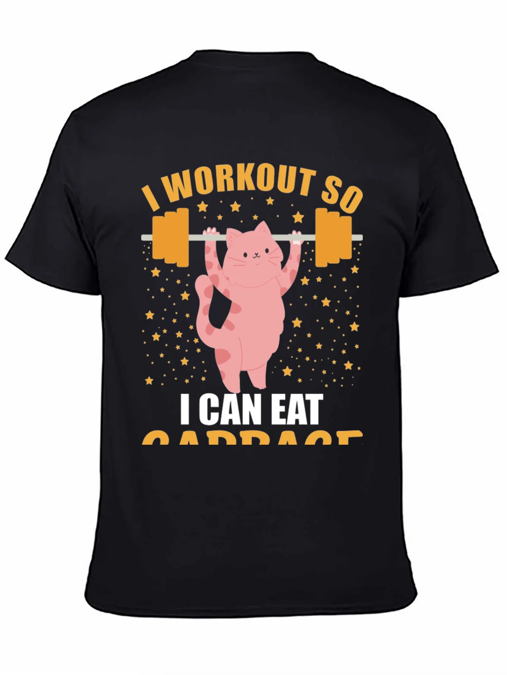 Workout Cat T-Shirt - Eat Cabbage Funny Gym Shirt product image 4