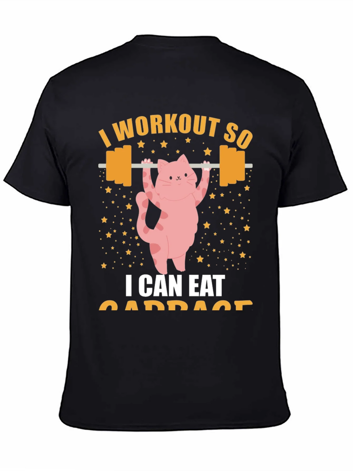 Workout Cat T-Shirt - Eat Cabbage Funny Gym Shirt product image 4