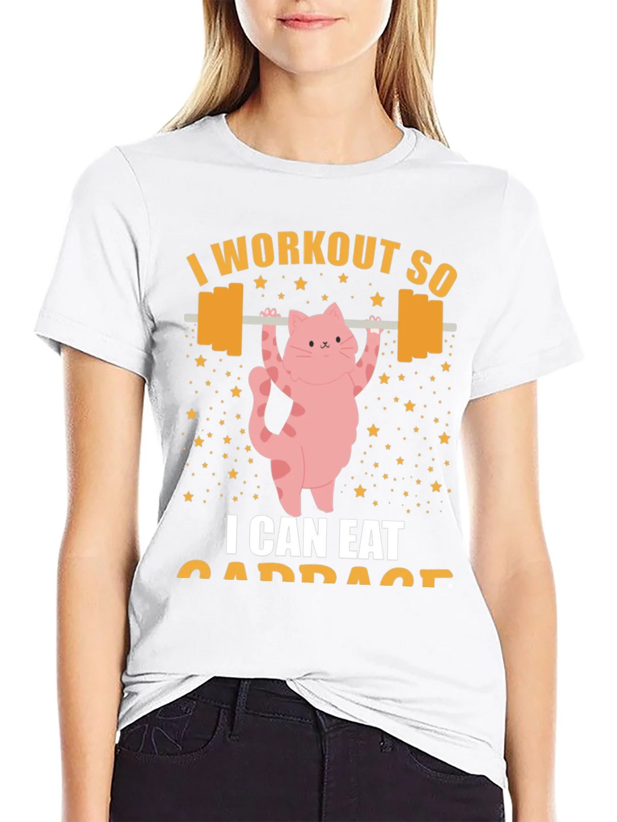Workout Cat T-Shirt - Eat Cabbage Funny Gym Shirt product image 8