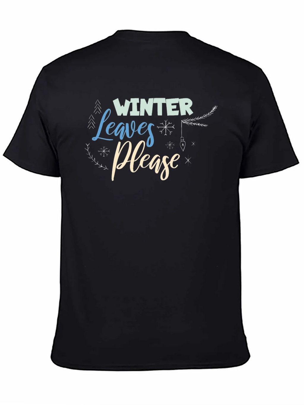 Winter Leaves Please Black Graphic Tee product image 4