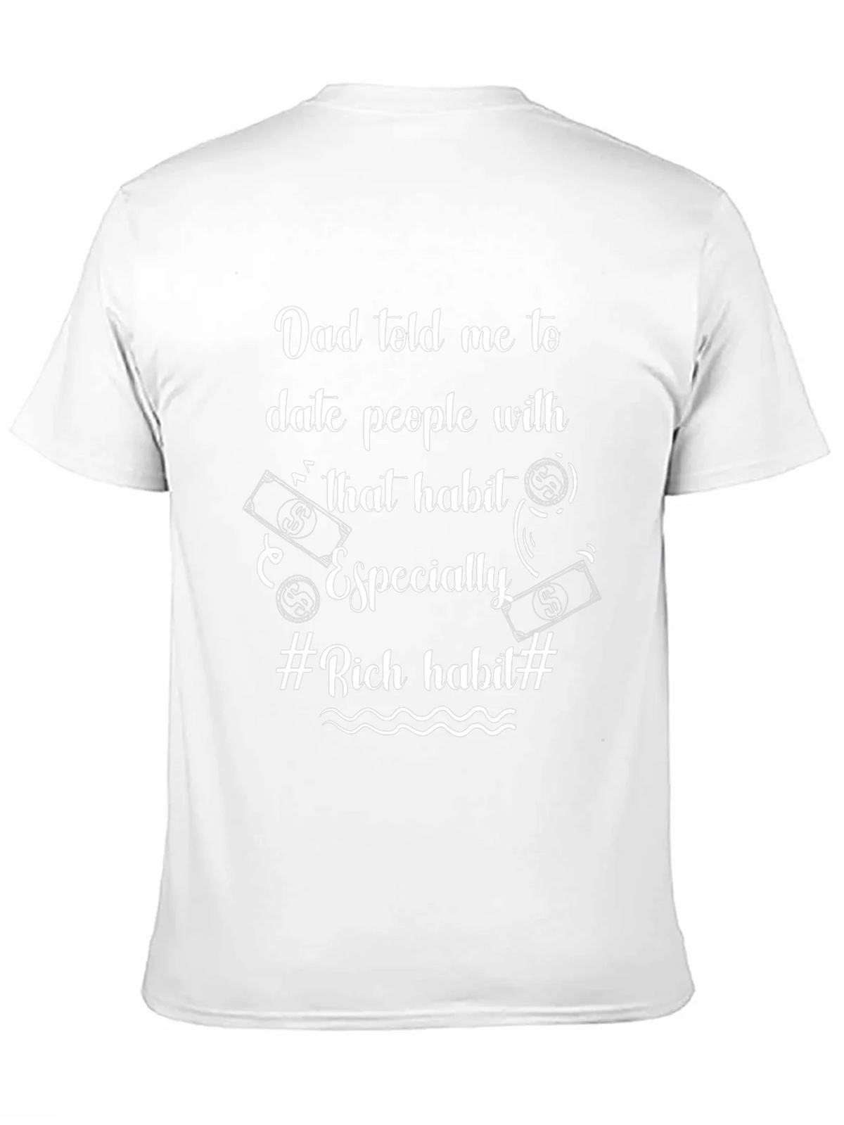 Rich Habit Dad Joke Black T-Shirt product image 8