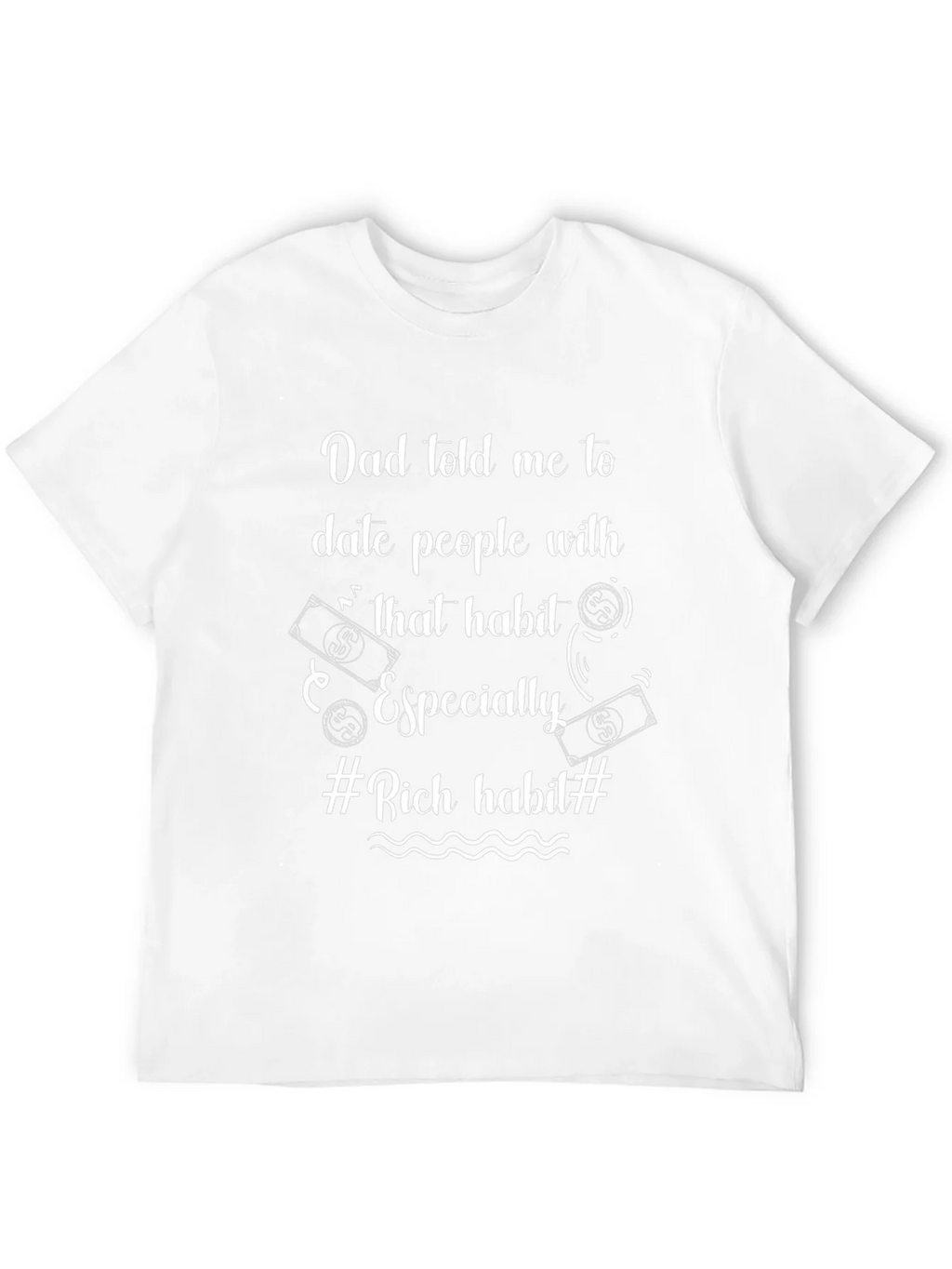 Rich Habit Dad Joke Black T-Shirt product image 9