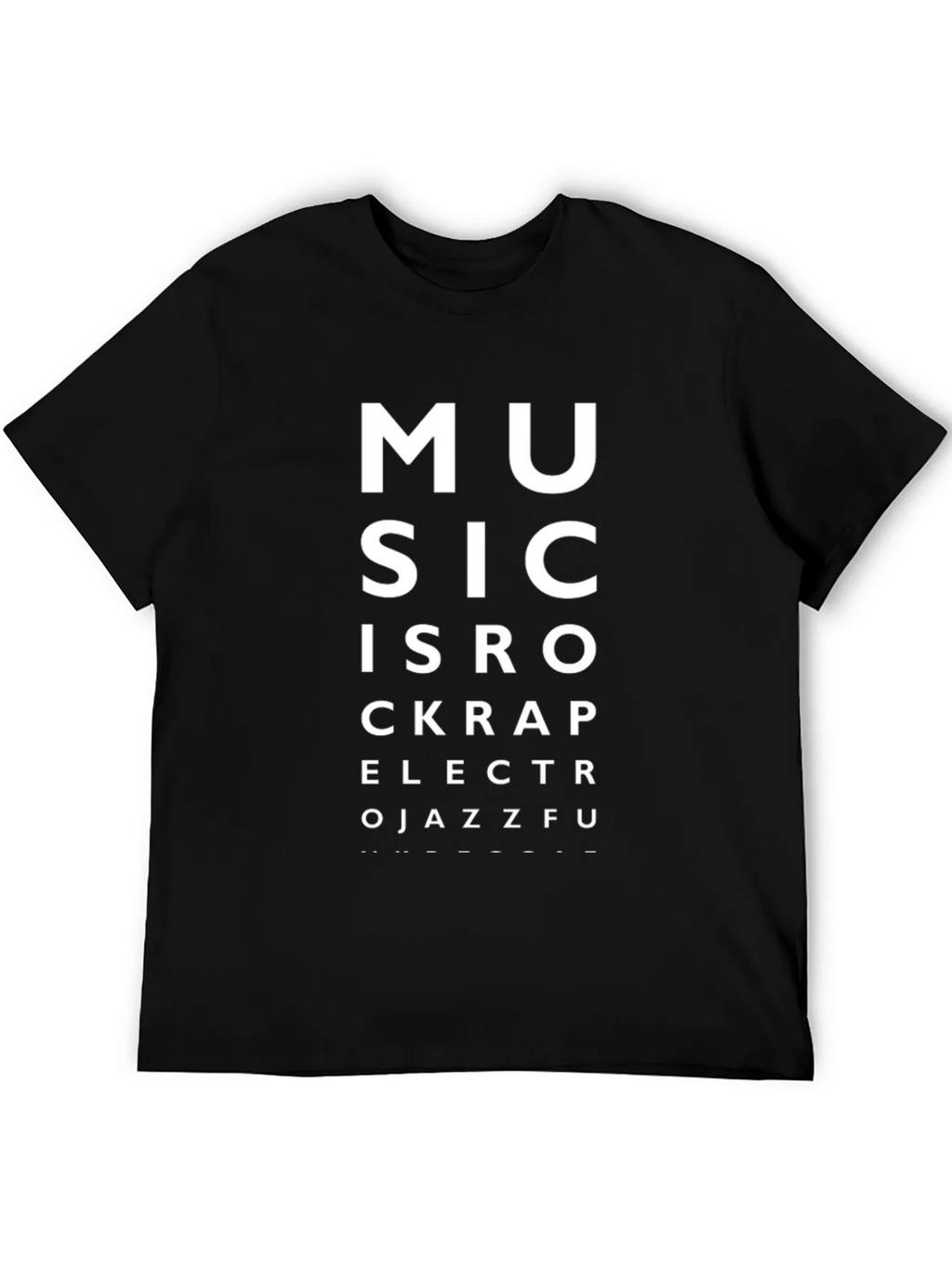 Music Eye Chart Black T-Shirt product image 5