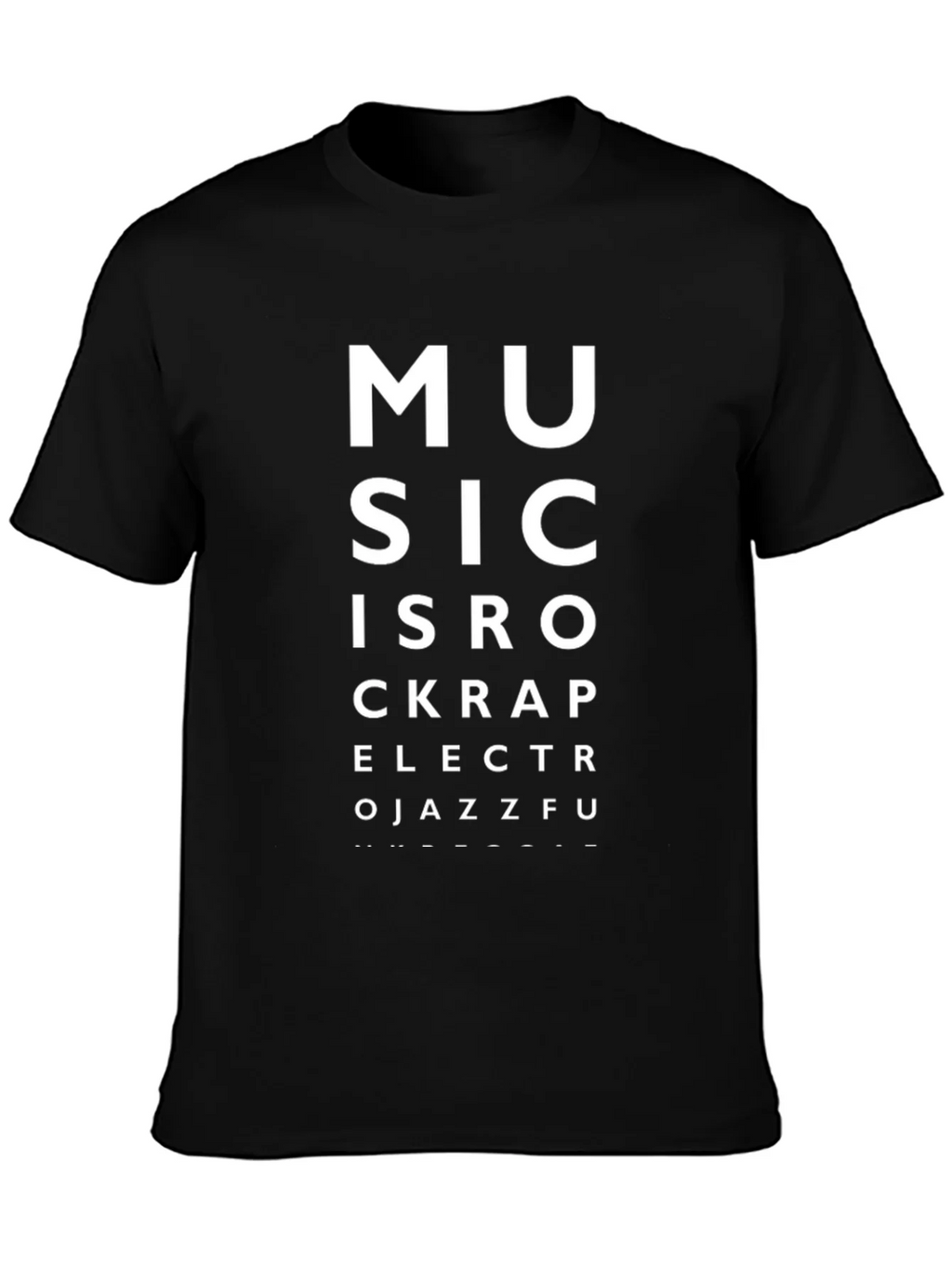 Music Eye Chart Black T-Shirt product image 3