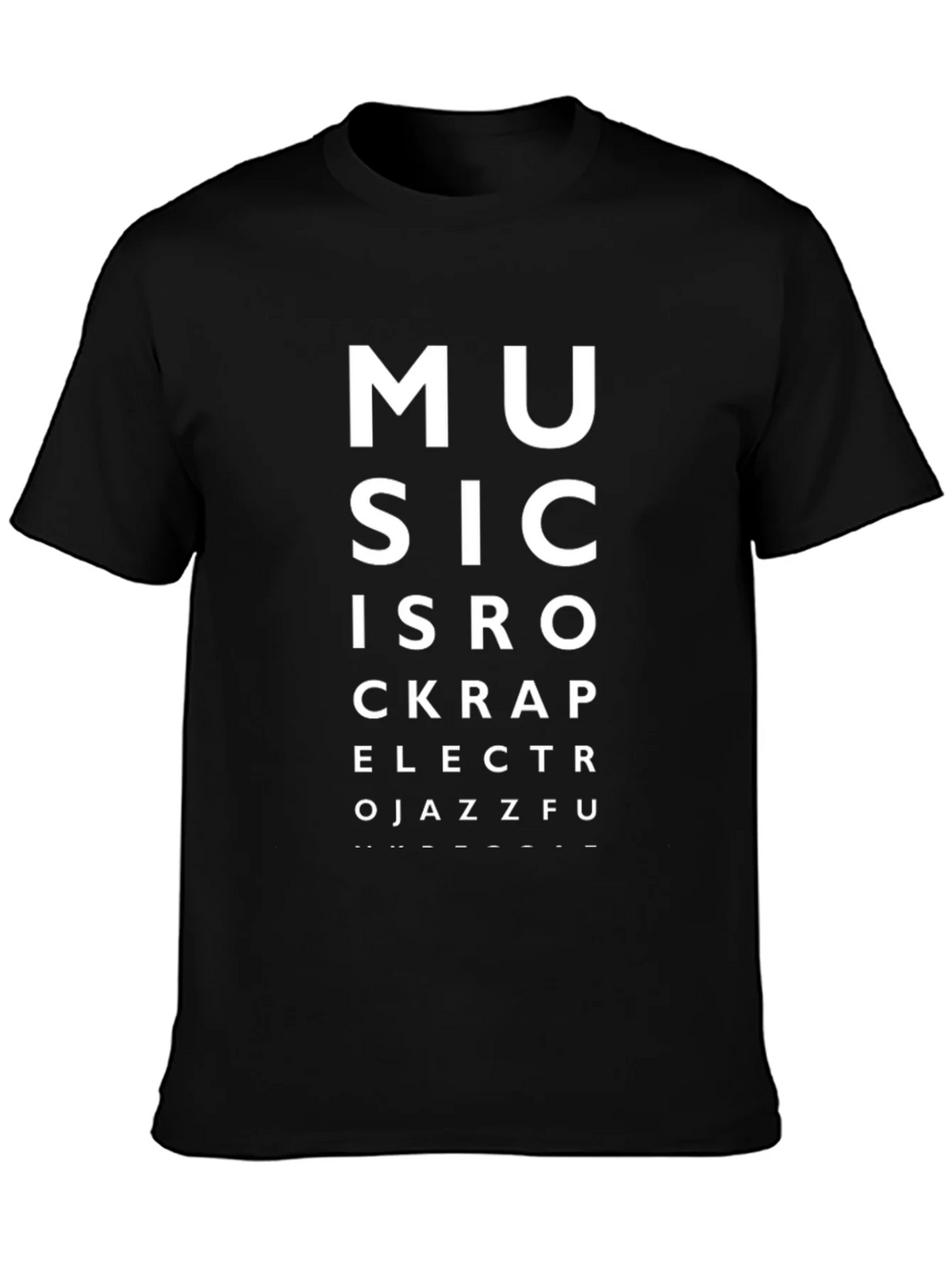 Music Eye Chart Black T-Shirt product image 3