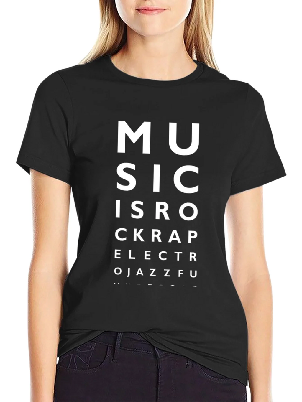 Music Eye Chart Black T-Shirt product image 2