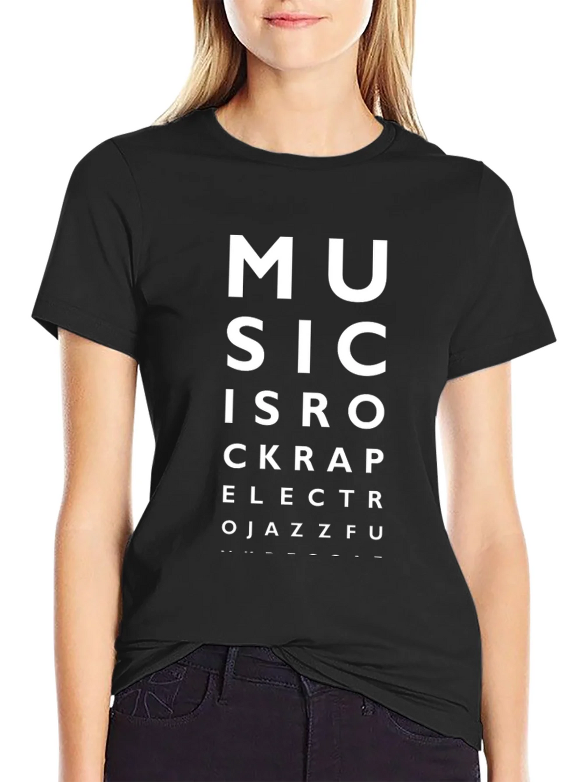 Music Eye Chart Black T-Shirt product image 2