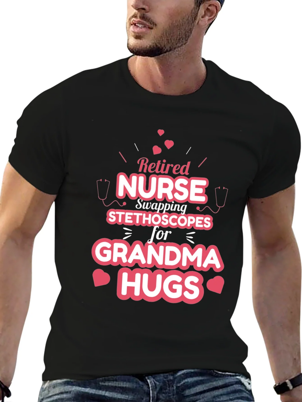Retired Nurse Grandma Hugs T-Shirt product image 5