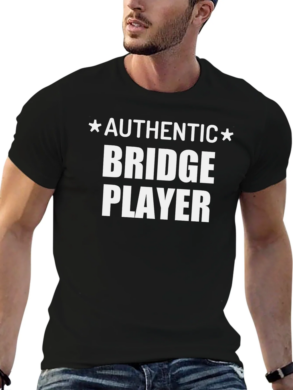Authentic Bridge Player Black T-Shirt product image 2