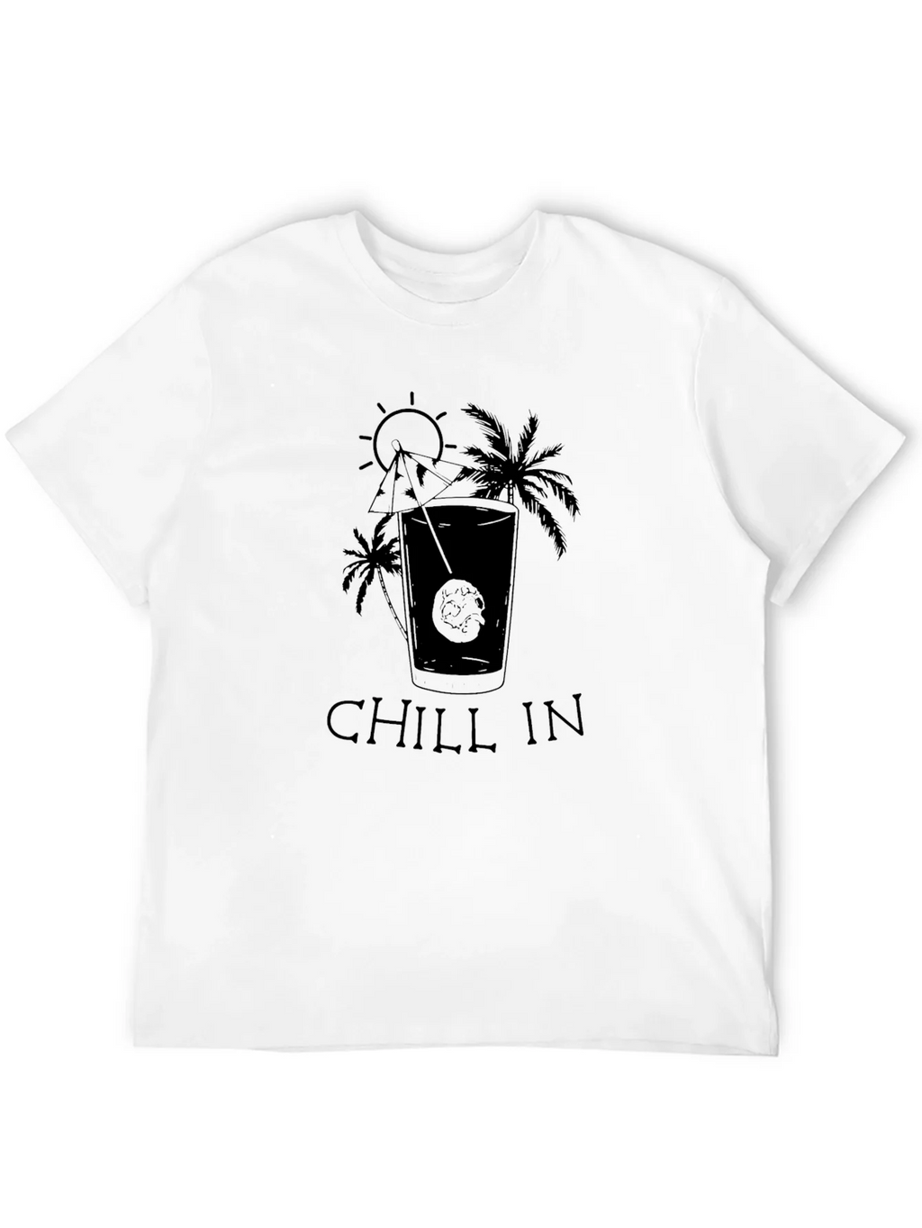 Chill In Paradise Black Graphic T-Shirt product image 7