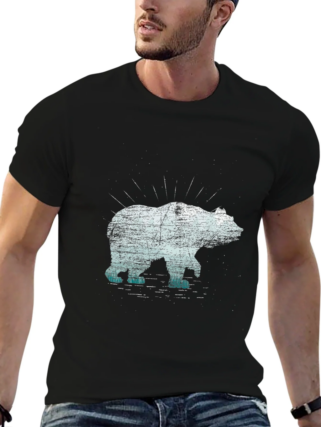 Bear Graphic Tee - Black Cotton Blend product image 6