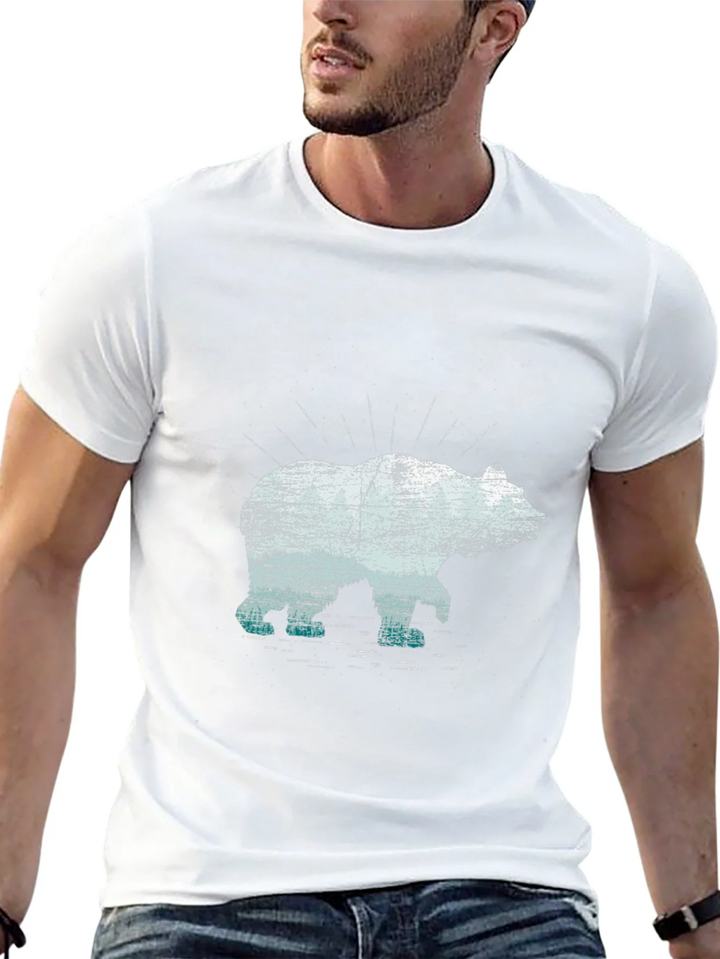 Bear Graphic Tee - Black Cotton Blend product image 11