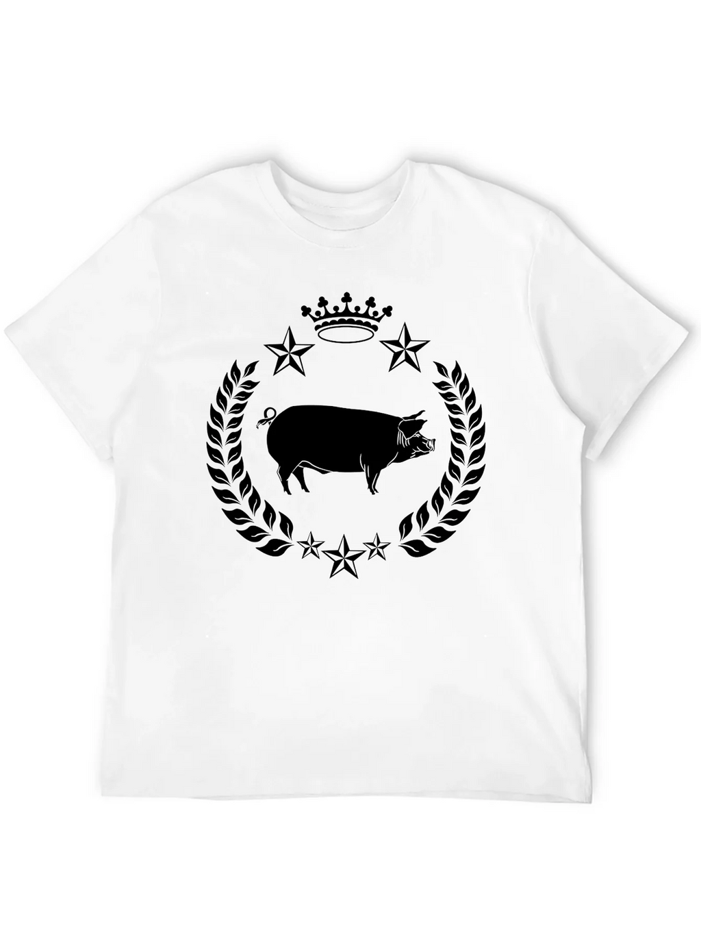 Pig Crown Star Graphic Tee - Stylish Mens Black T-Shirt product image 11