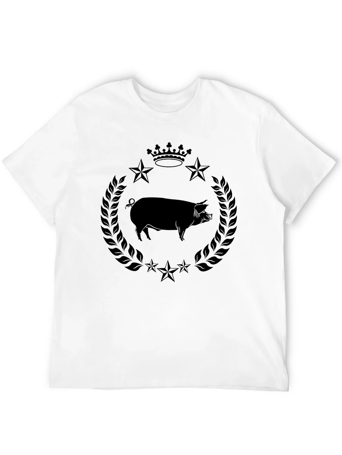Pig Crown Star Graphic Tee - Stylish Mens Black T-Shirt product image 11