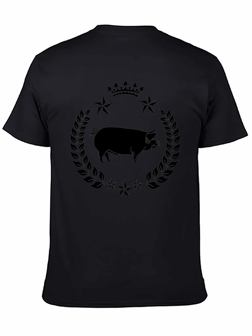 Pig Crown Star Graphic Tee - Stylish Mens Black T-Shirt product image 4