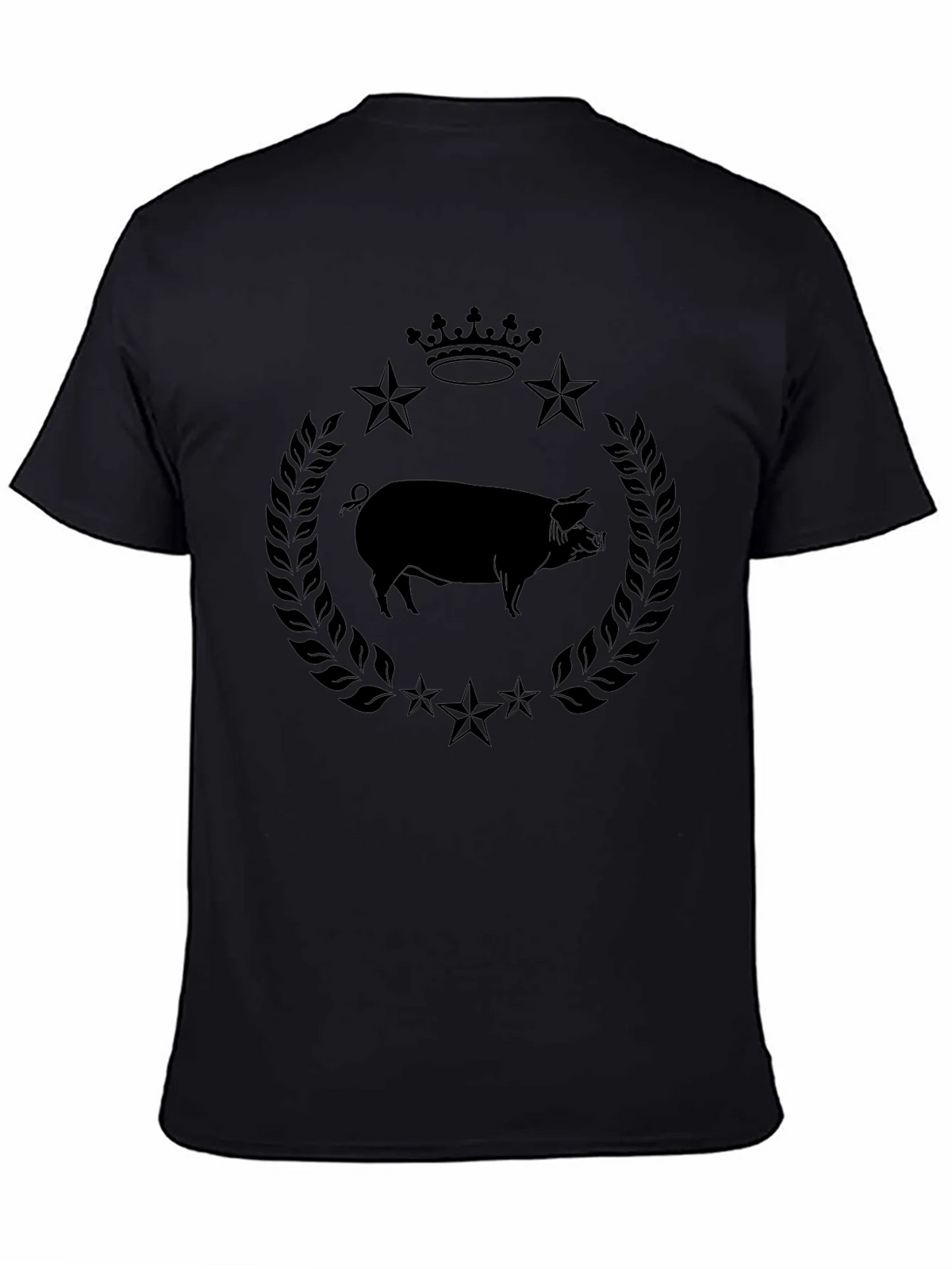 Pig Crown Star Graphic Tee - Stylish Mens Black T-Shirt product image 4