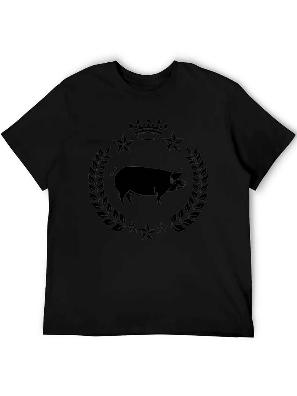 Pig Crown Star Graphic Tee - Stylish Mens Black T-Shirt product image 5