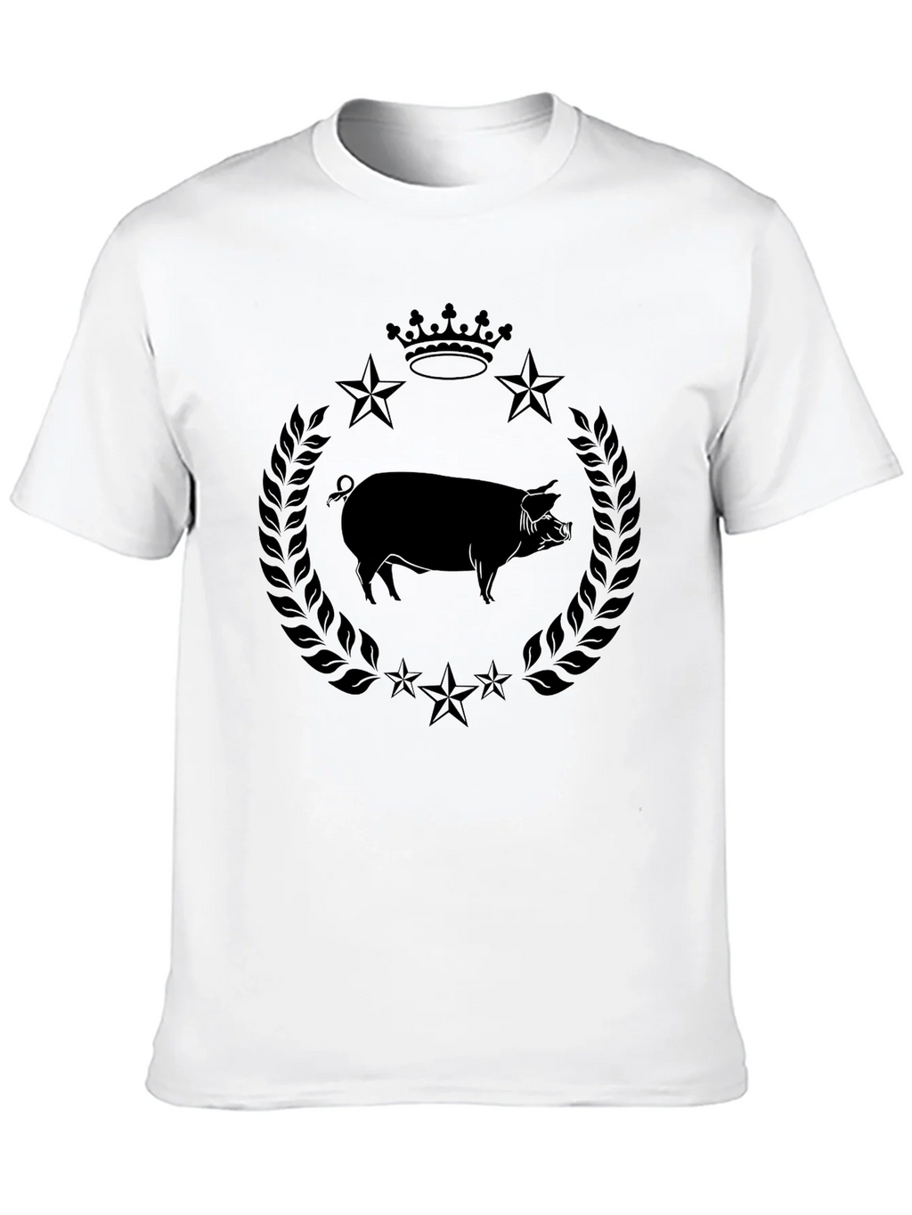 Pig Crown Star Graphic Tee - Stylish Mens Black T-Shirt product image 9