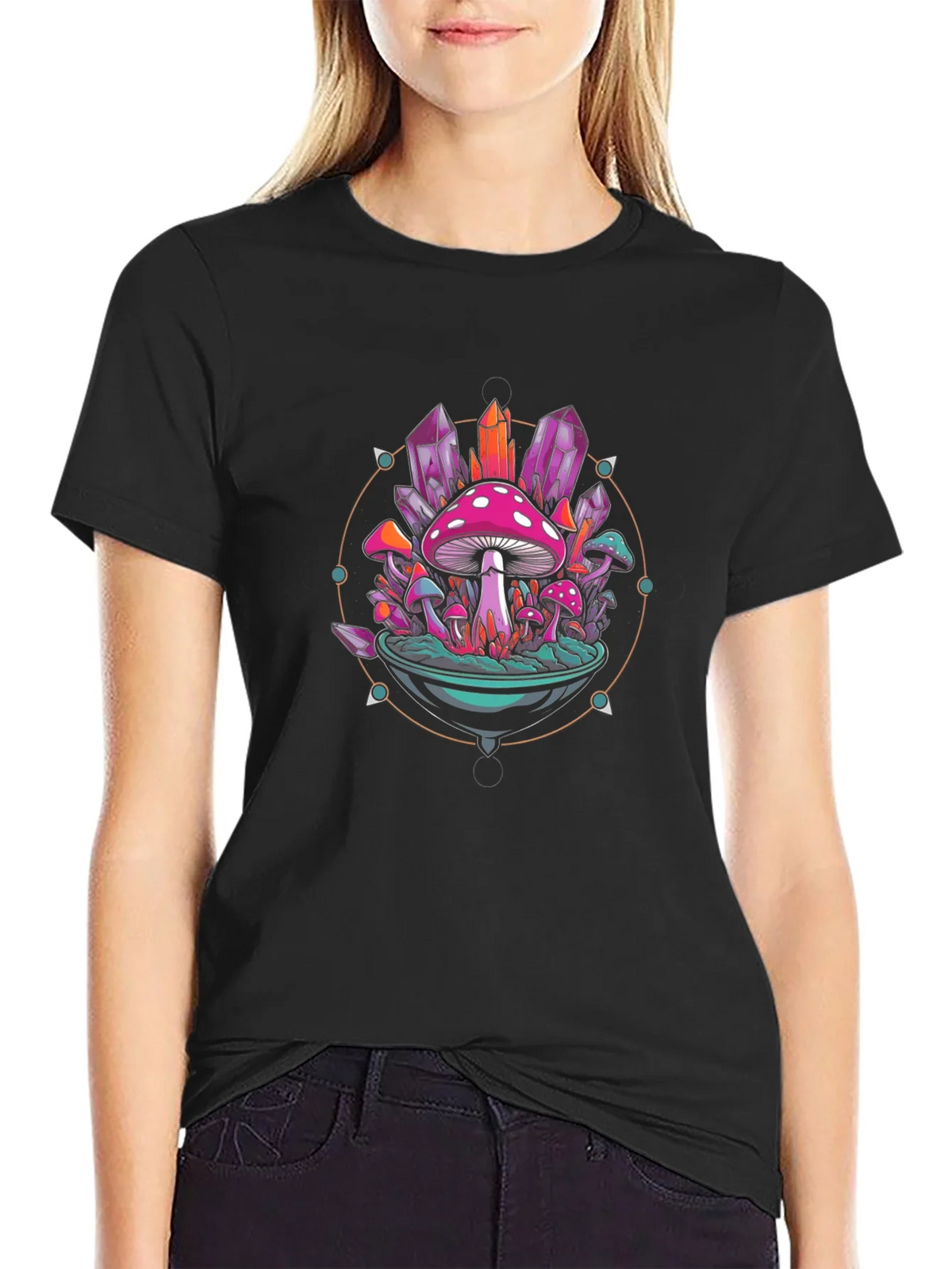 Mystical Mushroom Crystal Graphic Tee product image 2