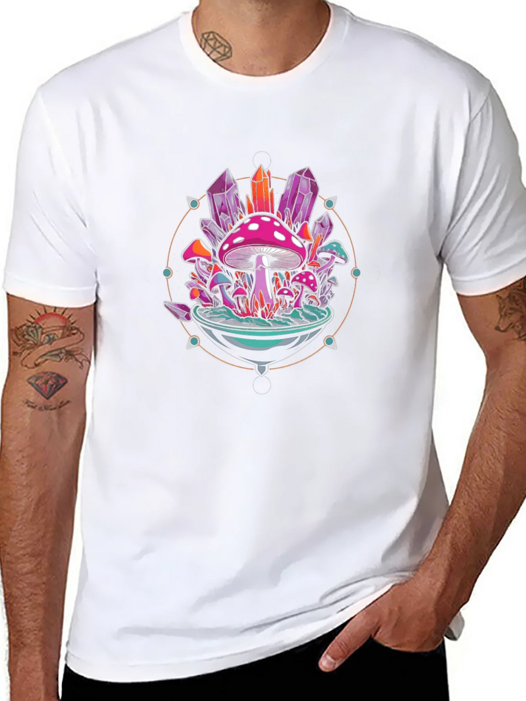 Mystical Mushroom Crystal Graphic Tee product image 7