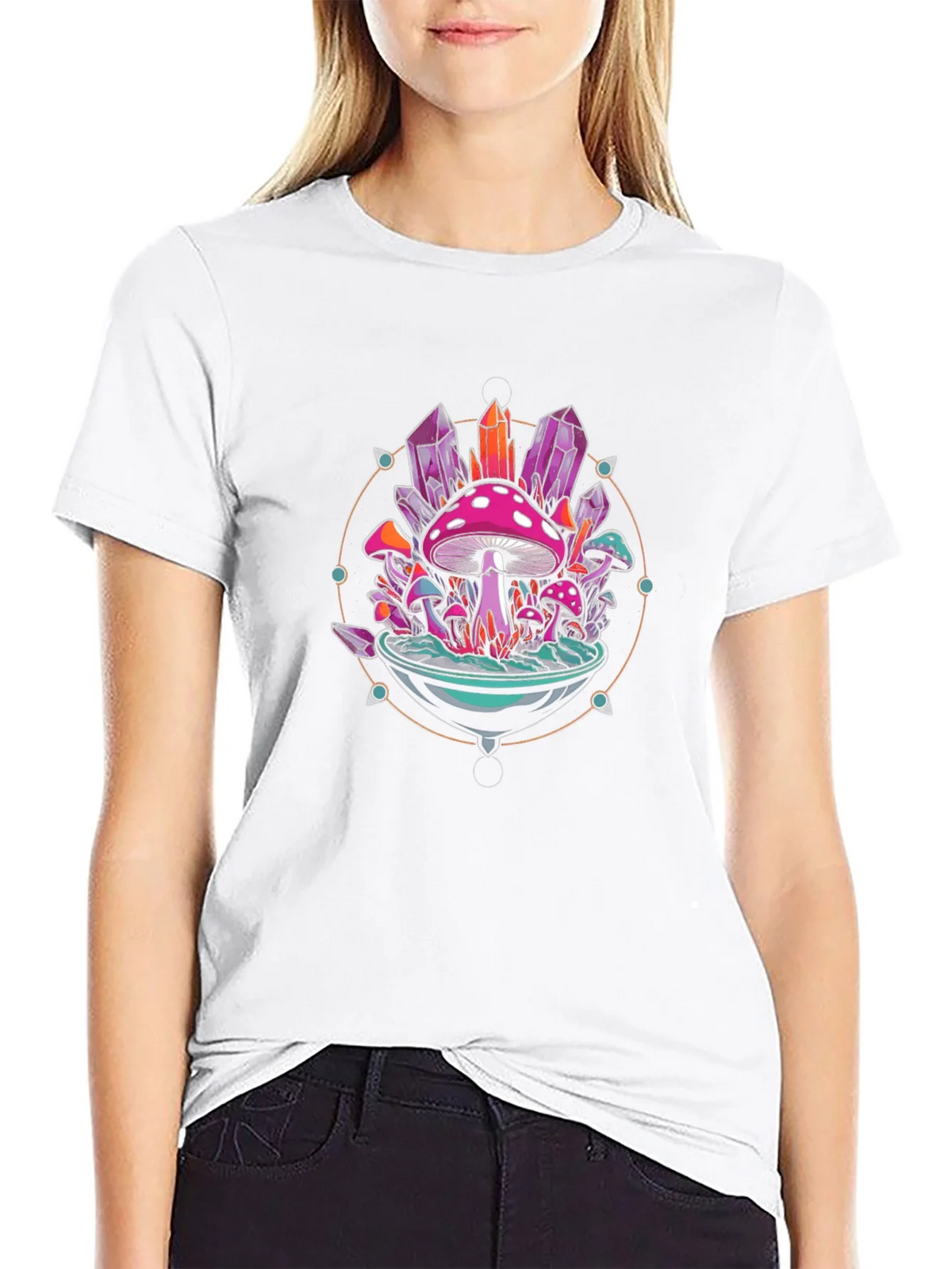 Mystical Mushroom Crystal Graphic Tee product image 8