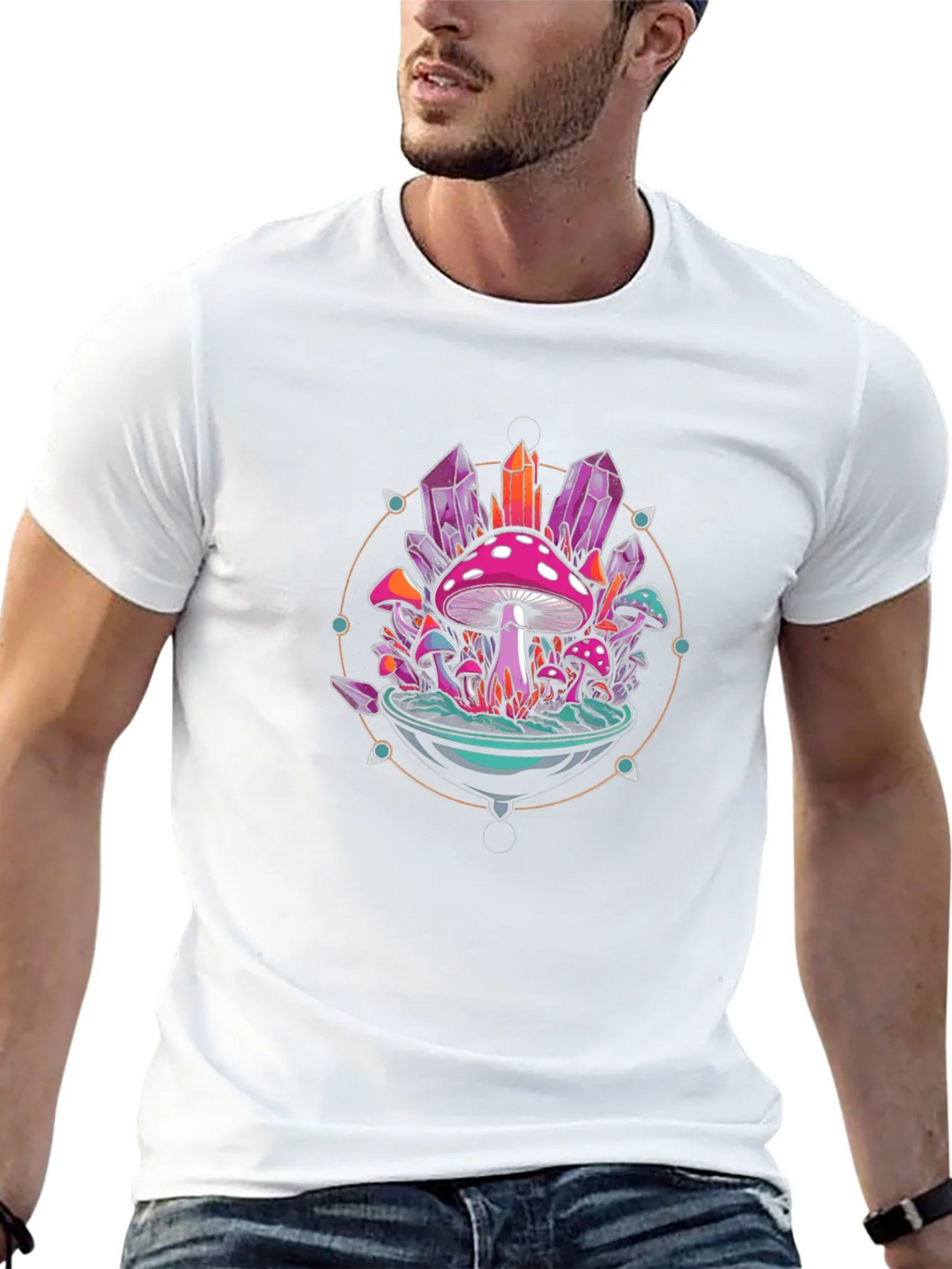 Mystical Mushroom Crystal Graphic Tee product image 12